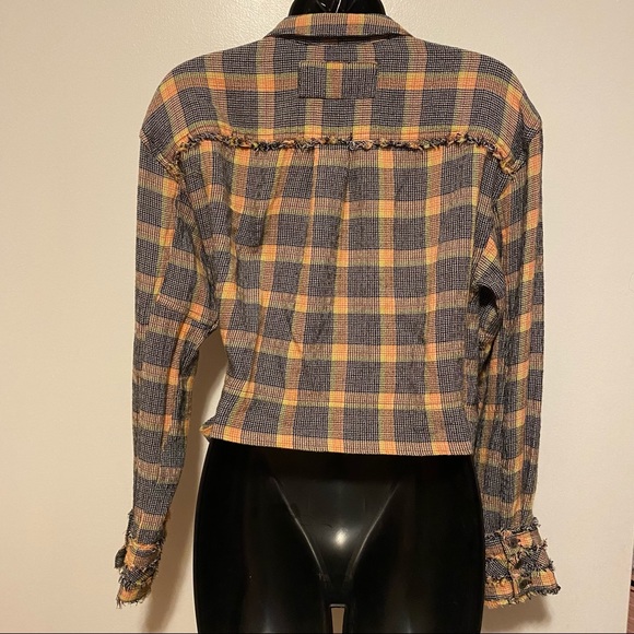 FREE PEOPLE Wrap Blouse Plaid Top SMALL
orange yellow navy white - Picture 3 of 6